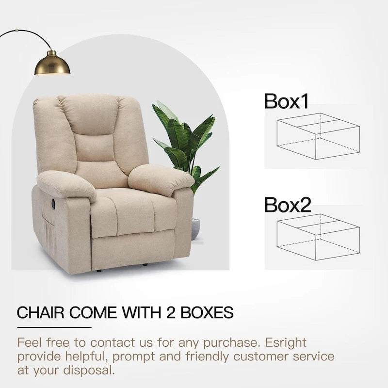 AECOJOY Power Lift Recliner for Elderly w/ Massage & USB charging port