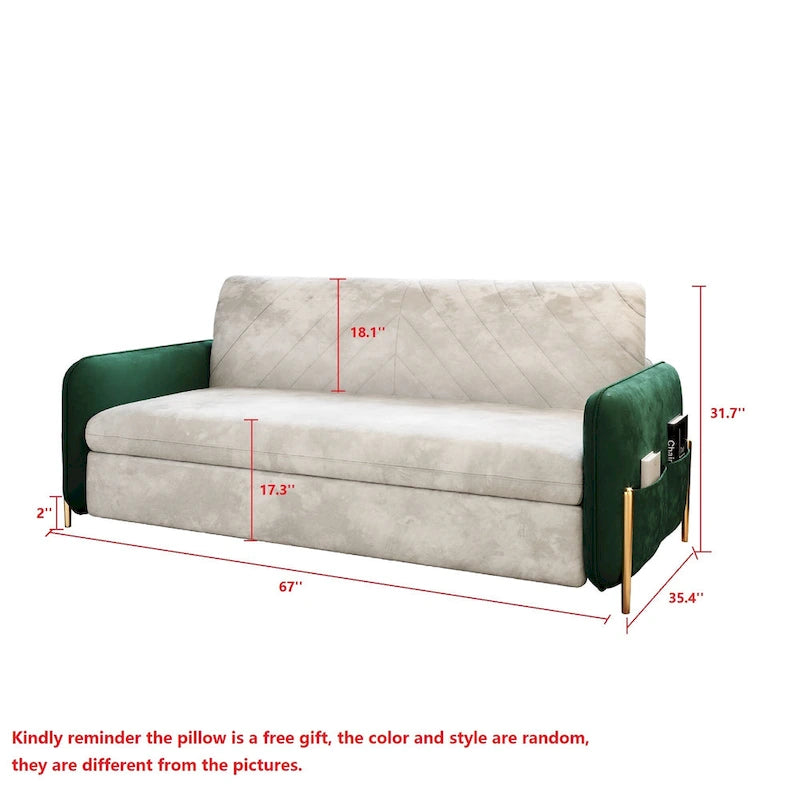 JASIWAY Canapé-lit moderne convertible 170 cm