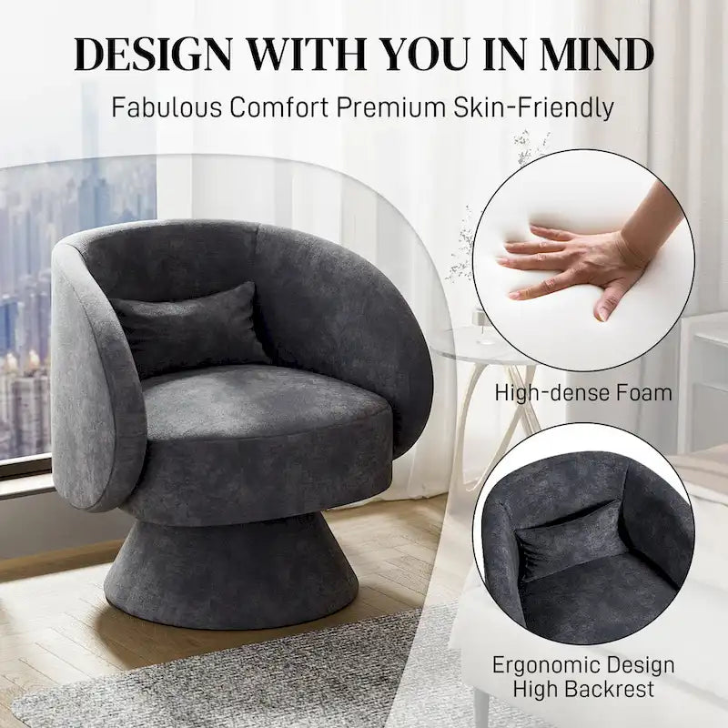Ouyessir 360 Degree Swivel Cuddle Barrel Sofa Chairs