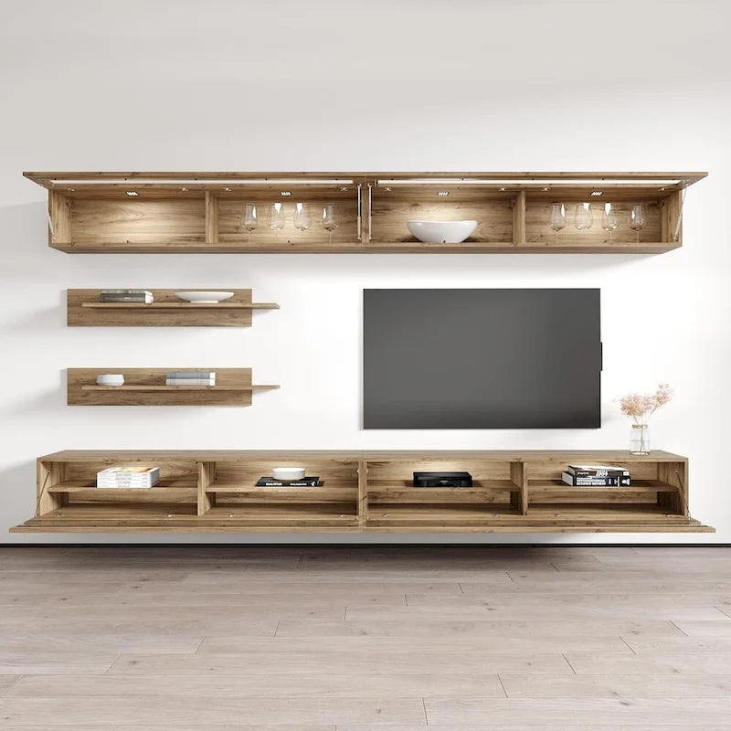 Fly I2 35TV Wall-mounted Floating Modern Entertainment Center Set
