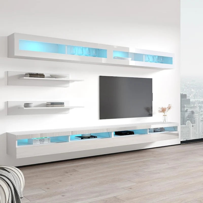 Fly I2 35TV Wall-mounted Floating Modern Entertainment Center Set