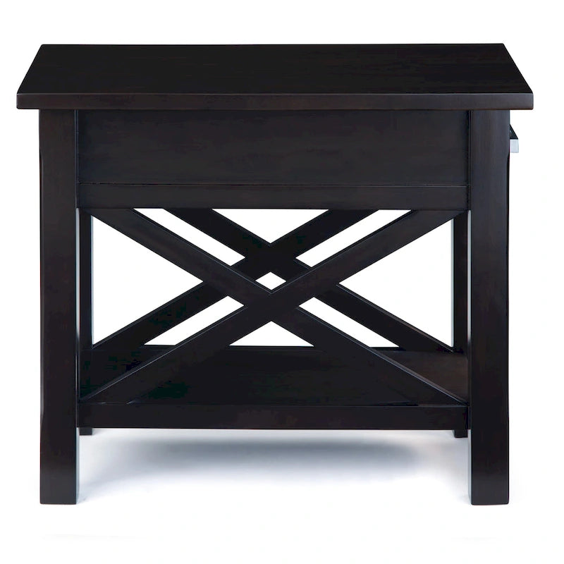 WYNDENHALL Waterloo SOLID WOOD 14 inch Wide Rectangle Contemporary Narrow Side Table - 14 inch Wide