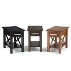WYNDENHALL Waterloo SOLID WOOD 14 inch Wide Rectangle Contemporary Narrow Side Table - 14 inch Wide