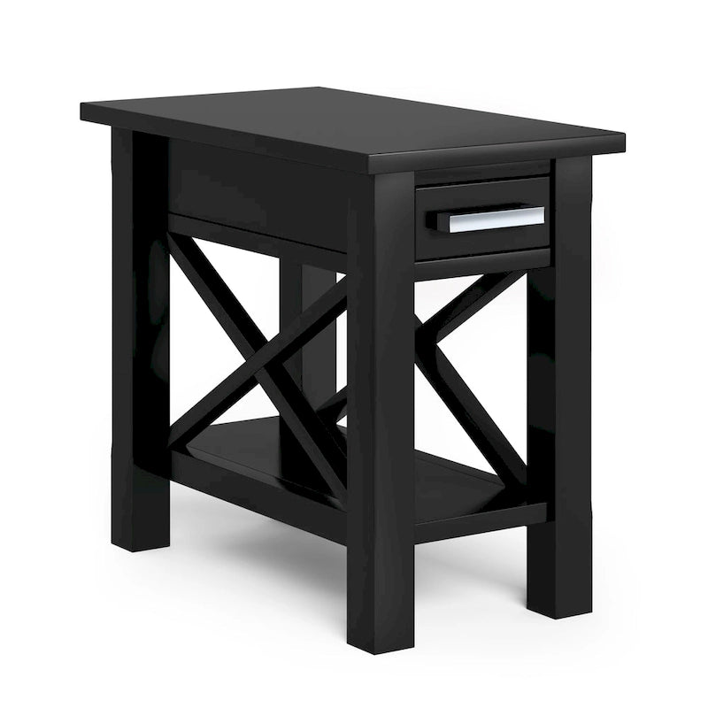 WYNDENHALL Waterloo SOLID WOOD 14 inch Wide Rectangle Contemporary Narrow Side Table - 14 inch Wide