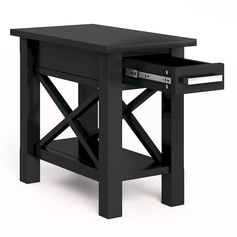 WYNDENHALL Waterloo SOLID WOOD 14 inch Wide Rectangle Contemporary Narrow Side Table - 14 inch Wide