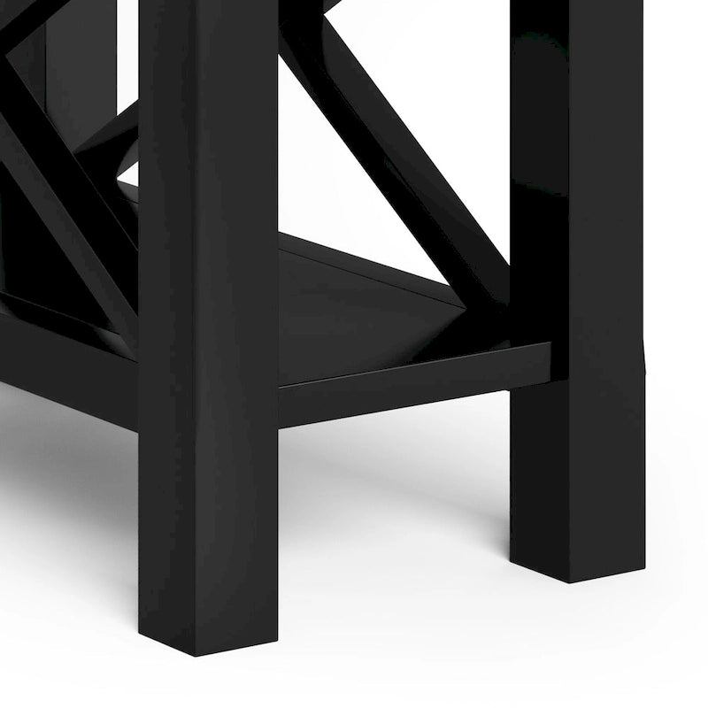 WYNDENHALL Waterloo SOLID WOOD 14 inch Wide Rectangle Contemporary Narrow Side Table - 14 inch Wide