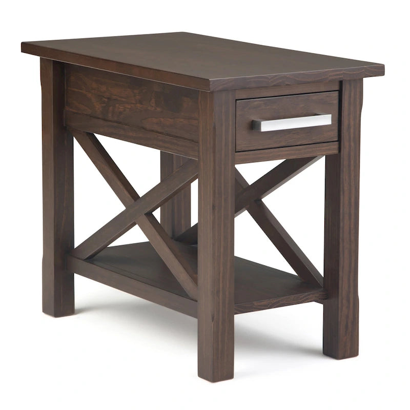 WYNDENHALL Waterloo SOLID WOOD 14 inch Wide Rectangle Contemporary Narrow Side Table - 14 inch Wide