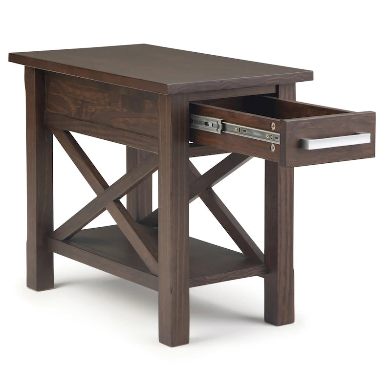 WYNDENHALL Waterloo SOLID WOOD 14 inch Wide Rectangle Contemporary Narrow Side Table - 14 inch Wide