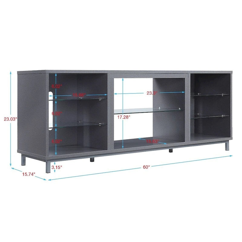 Manhattan Comfort Brighton 60 In. Wire Management Media Cabinet Console