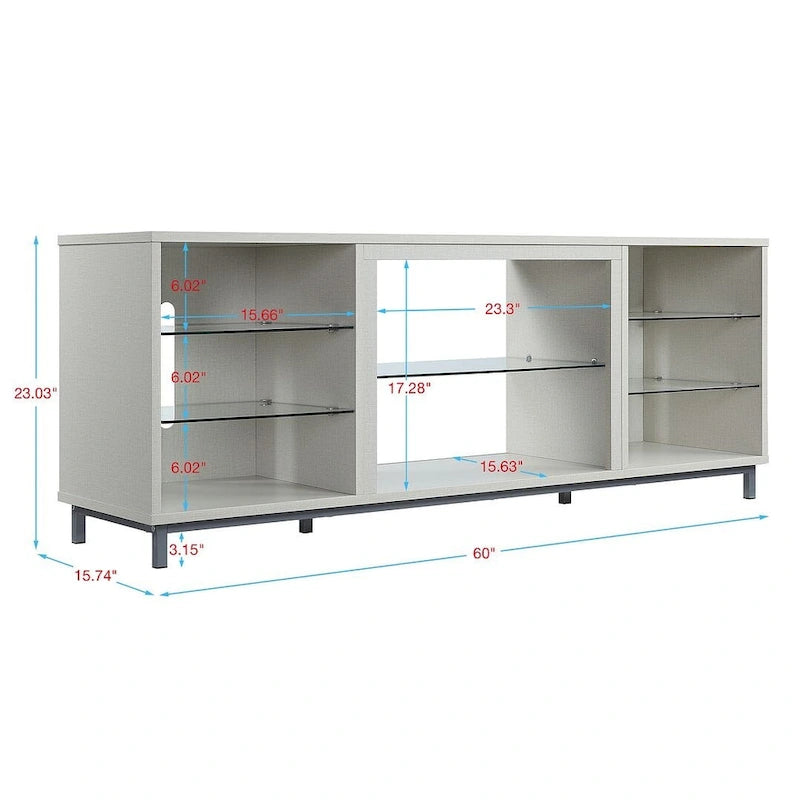 Manhattan Comfort Brighton 60 In. Wire Management Media Cabinet Console