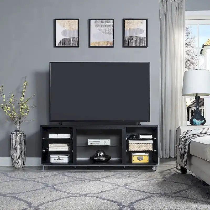 Manhattan Comfort Brighton 60 In. Wire Management Media Cabinet Console