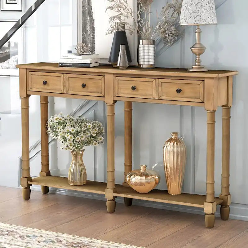 Console Table Sofa Table with Two Storage Drawers