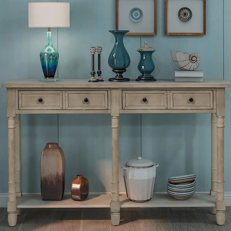 Console Table Sofa Table with Two Storage Drawers
