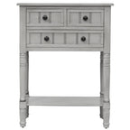 Console en bois, table basse avec tiroirs de rangement et étagère