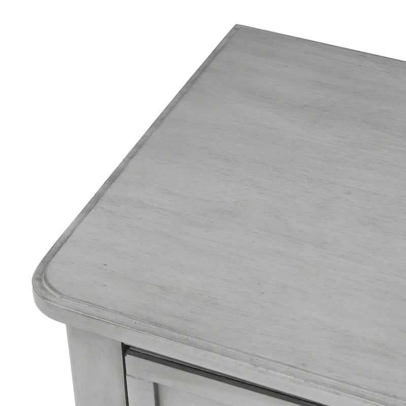 Console en bois, table basse avec tiroirs de rangement et étagère