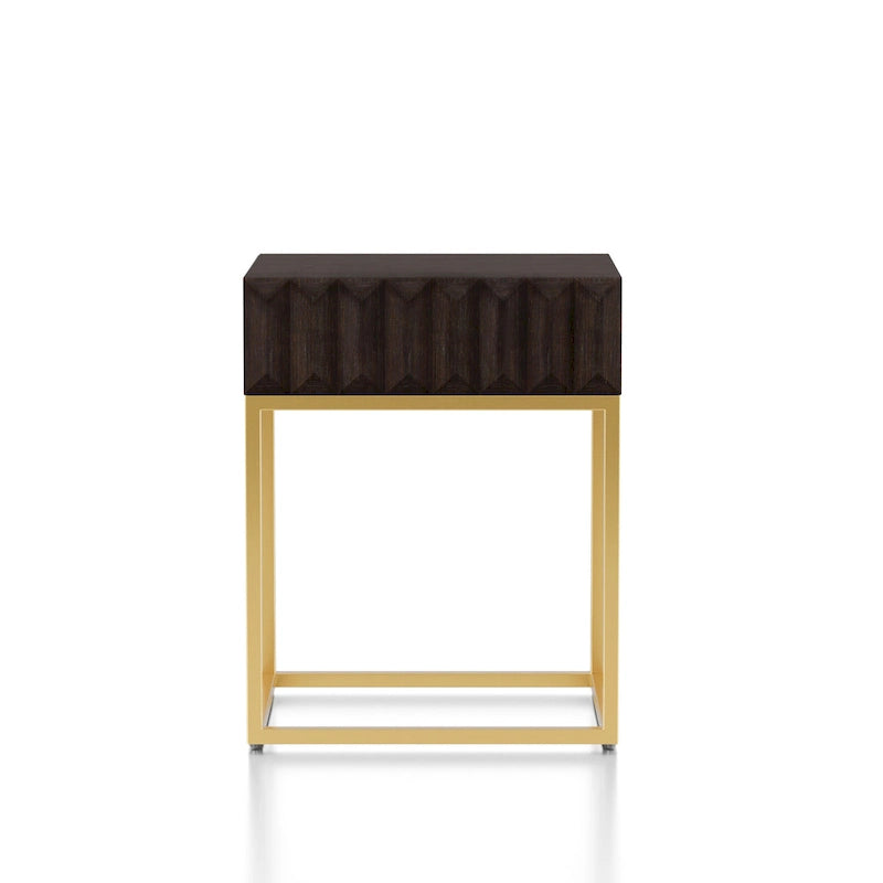 Bird Contemporary Steel 1-Drawer Accent Table by Furniture of America