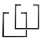 PIPE DECOR Pieds de table de salon carrés modernes en acier noir mat, lot de 2