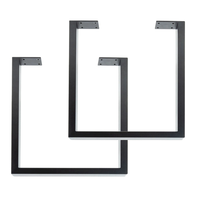 PIPE DECOR Pieds de table de salon carrés modernes en acier noir mat, lot de 2