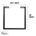 PIPE DECOR Pieds de table de salon carrés modernes en acier noir mat, lot de 2