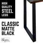 PIPE DECOR Pieds de table de salon carrés modernes en acier noir mat, lot de 2