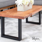 PIPE DECOR Pieds de table de salon carrés modernes en acier noir mat, lot de 2