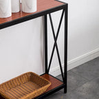 Console/Table basse avec cadre en fer et plateau Triamine