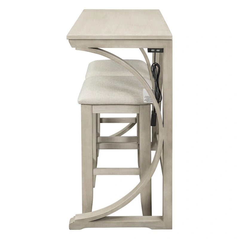 Farmhouse 3-Piece Counter Height Dining Table Set