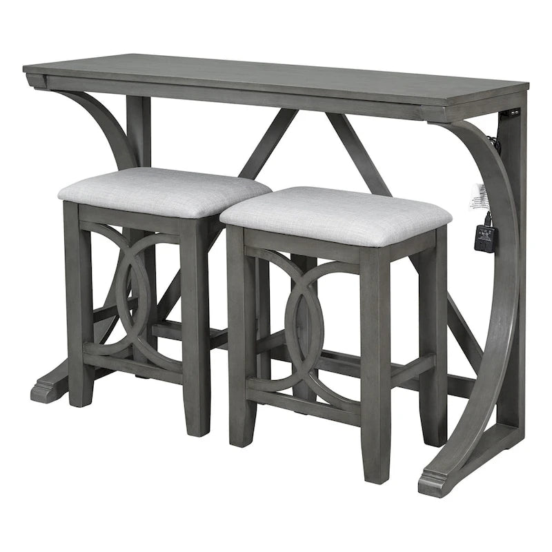 Farmhouse 3-Piece Counter Height Dining Table Set