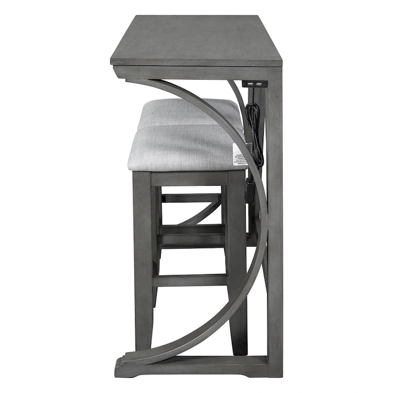 Farmhouse 3-Piece Counter Height Dining Table Set