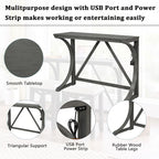 Farmhouse 3-Piece Counter Height Dining Table Set