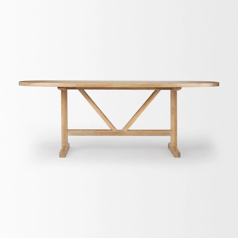 Table de salle à manger Viktor 84 en bois massif marron clair - 84L x 42l x 30H