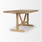 Table de salle à manger Viktor 84 en bois massif marron clair - 84L x 42l x 30H