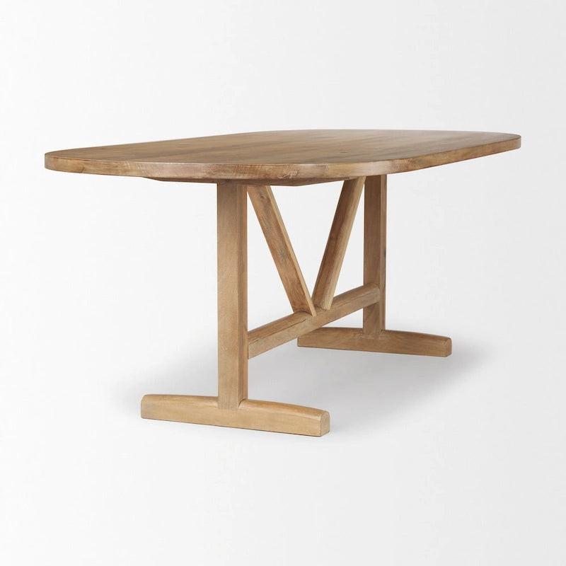 Table de salle à manger Viktor 84 en bois massif marron clair - 84L x 42l x 30H