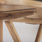 Table de salle à manger Viktor 84 en bois massif marron clair - 84L x 42l x 30H