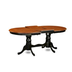 East West Furniture Dining Table Set- an Oval Dining Room Table and Wooden Seat Chairs, Black & Cherry (Pieces Options)