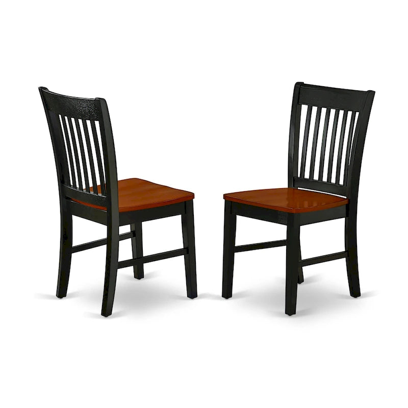 East West Furniture Dining Table Set- an Oval Dining Room Table and Wooden Seat Chairs, Black & Cherry (Pieces Options)