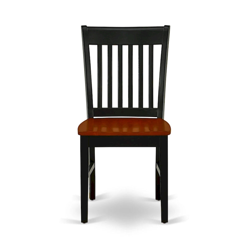 East West Furniture Dining Table Set- an Oval Dining Room Table and Wooden Seat Chairs, Black & Cherry (Pieces Options)