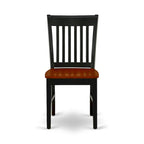 East West Furniture Dining Table Set- an Oval Dining Room Table and Wooden Seat Chairs, Black & Cherry (Pieces Options)