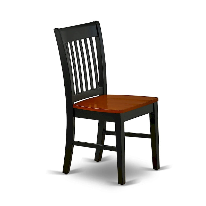 East West Furniture Dining Table Set- an Oval Dining Room Table and Wooden Seat Chairs, Black & Cherry (Pieces Options)