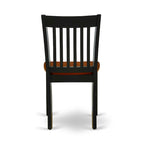 East West Furniture Dining Table Set- an Oval Dining Room Table and Wooden Seat Chairs, Black & Cherry (Pieces Options)
