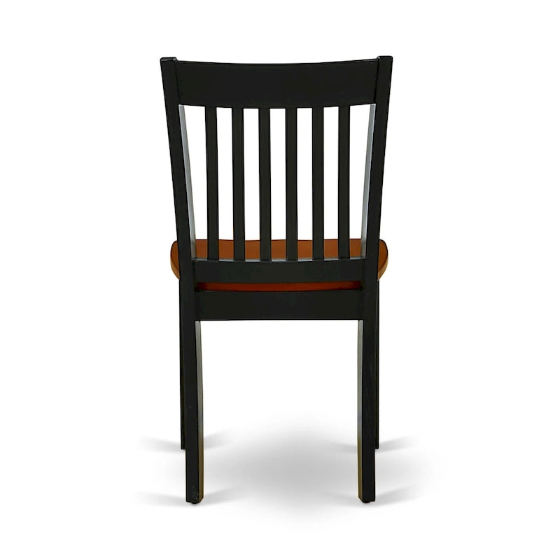 East West Furniture Dining Table Set- an Oval Dining Room Table and Wooden Seat Chairs, Black & Cherry (Pieces Options)
