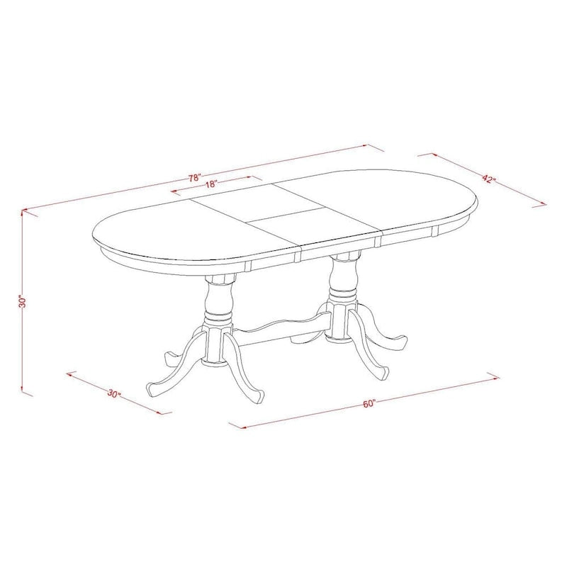 East West Furniture Dining Table Set- an Oval Dining Room Table and Wooden Seat Chairs, Black & Cherry (Pieces Options)