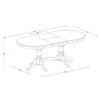 East West Furniture Dining Table Set- an Oval Dining Room Table and Wooden Seat Chairs, Black & Cherry (Pieces Options)