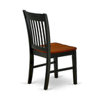 East West Furniture Dining Table Set- an Oval Dining Room Table and Wooden Seat Chairs, Black & Cherry (Pieces Options)