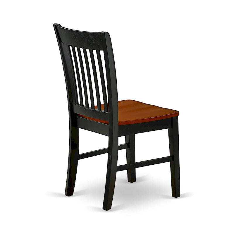 East West Furniture Dining Table Set- an Oval Dining Room Table and Wooden Seat Chairs, Black & Cherry (Pieces Options)