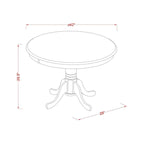 East West Furniture Ensemble de table à manger 3 pièces - une table de cuisine avec piédestal et 2 chaises Parsons en tissu de lin (options de finition)