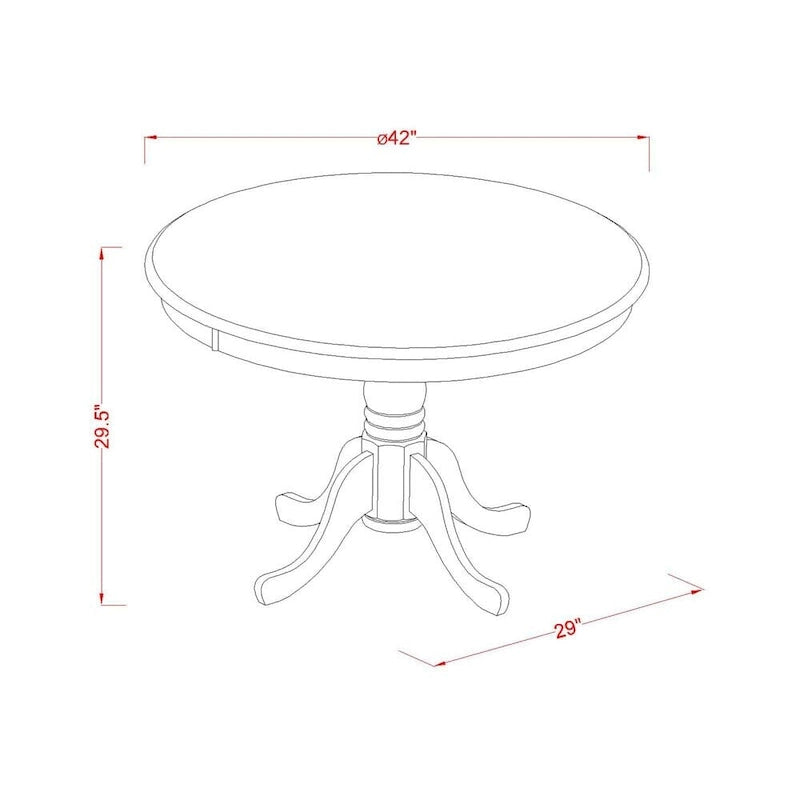 East West Furniture Ensemble de table à manger 3 pièces - une table de cuisine avec piédestal et 2 chaises Parsons en tissu de lin (options de finition)