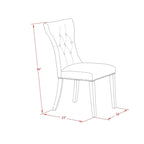 East West Furniture Ensemble de table à manger 3 pièces - une table de cuisine avec piédestal et 2 chaises Parsons en tissu de lin (options de finition)