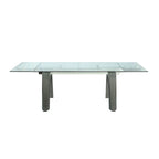 Ensemble de salle à manger moderne Somette avec table en verre extensible et chaises bicolores
