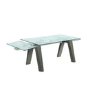 Ensemble de salle à manger moderne Somette avec table en verre extensible et chaises bicolores